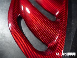  Alfa Romeo Stelvio Hood Air Vent Trim Kit - Quadrifoglio - Carbon Fiber - Red Candy